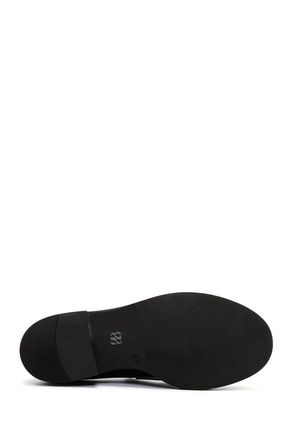 Kadın Siyah Deri Maskülen Loafer