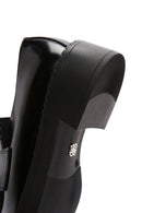 Women's Black Leather Masculine Loafer | Derimod