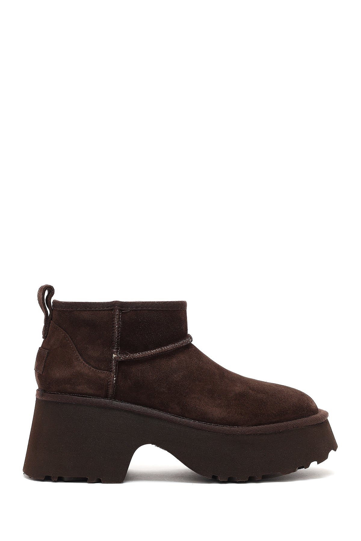 Women's Brown Thick Soled Suede Leather Teddy Boots 24WFD142910 | Derimod