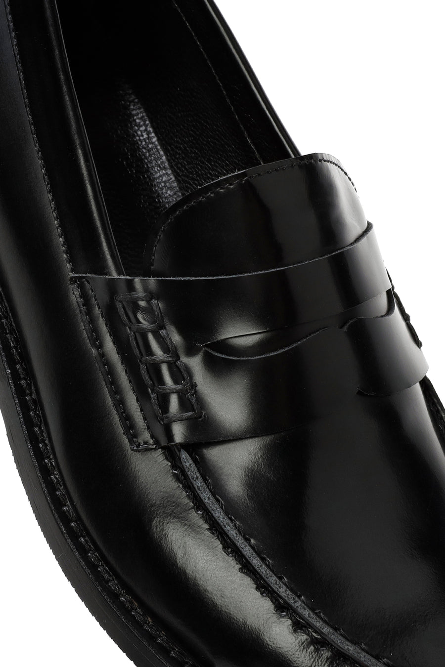 Kadın Siyah Deri Maskülen Loafer