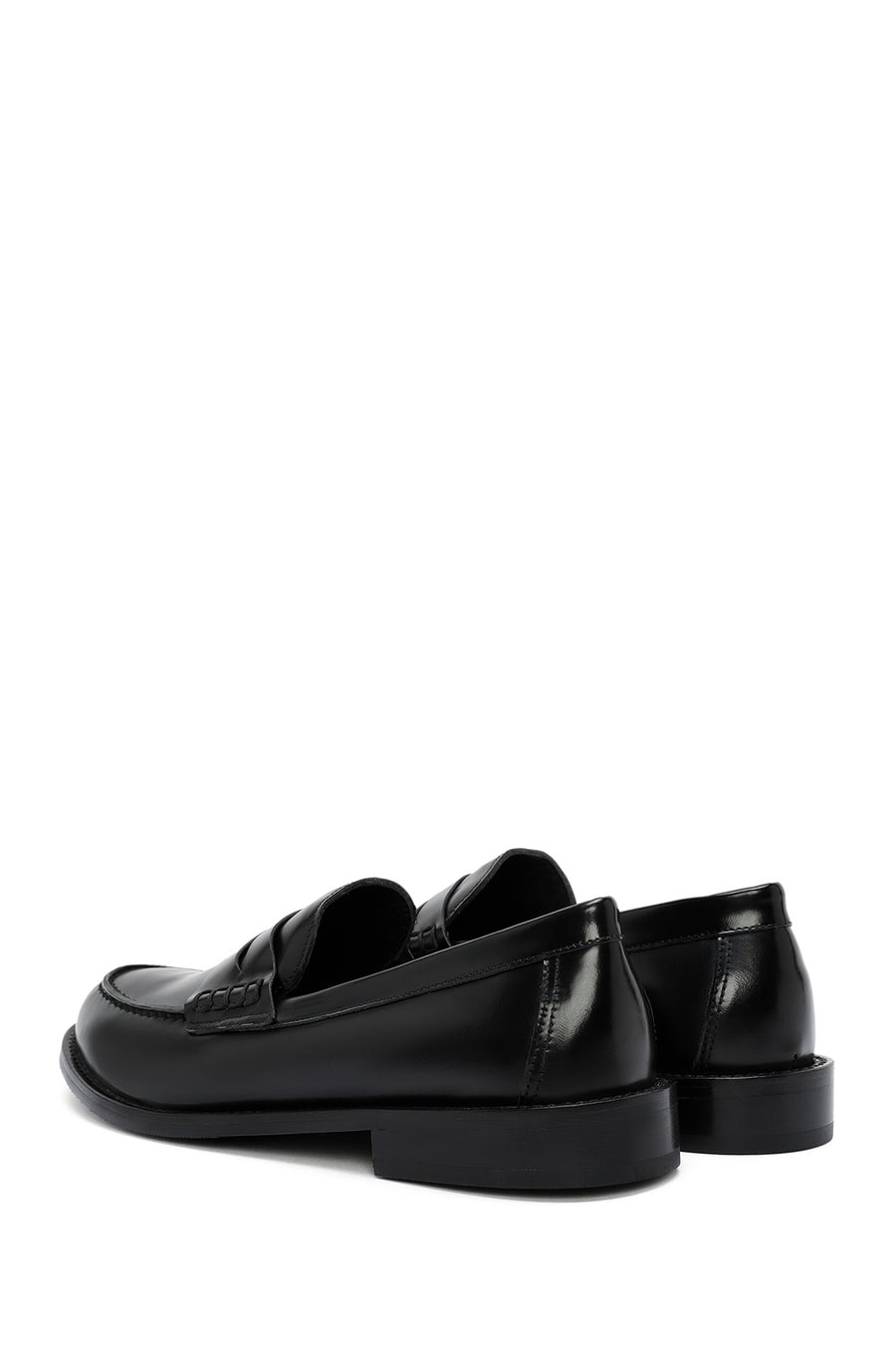 Kadın Siyah Deri Maskülen Loafer