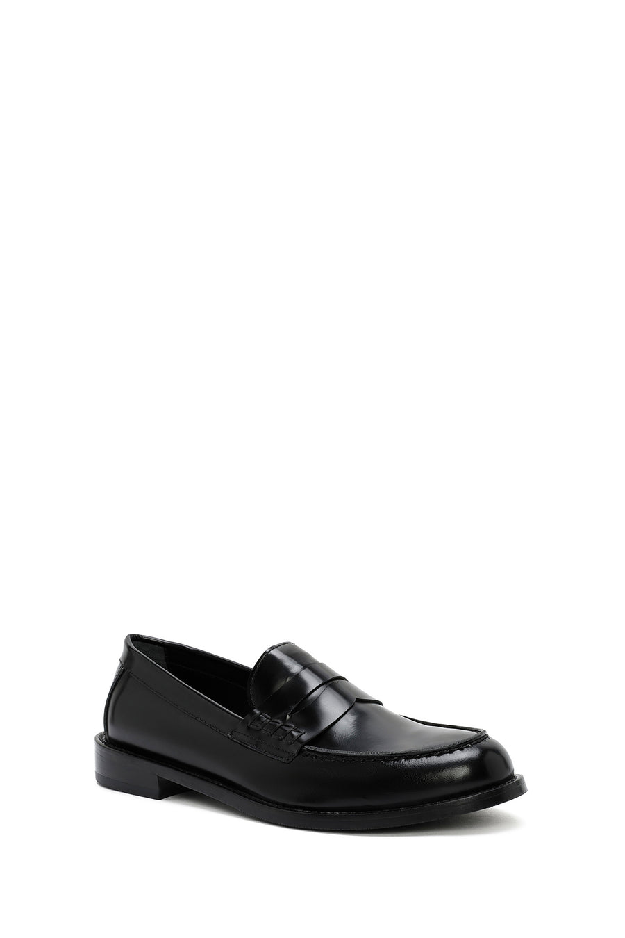 Kadın Siyah Deri Maskülen Loafer