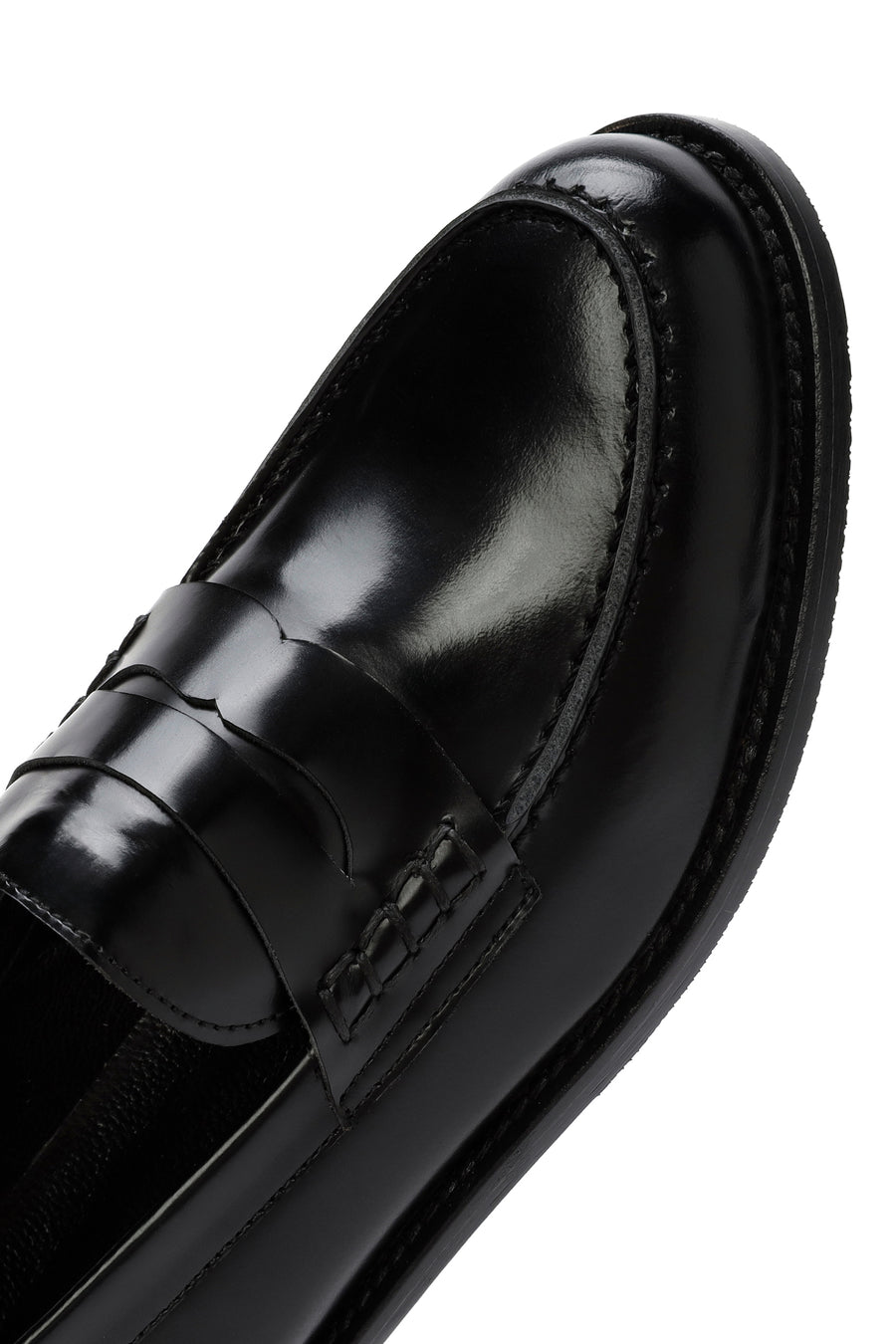 Kadın Siyah Deri Maskülen Loafer