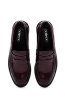 Kadın Bordo Deri Maskülen Loafer | Derimod