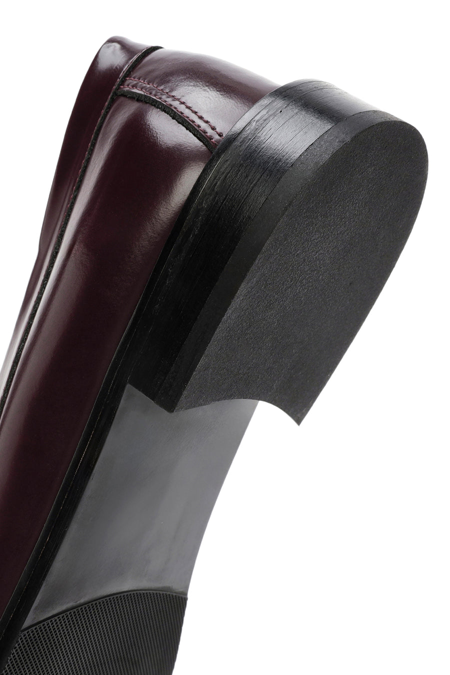 Kadın Bordo Deri Maskülen Loafer