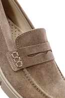 Kadın Vizon Süet Deri Comfort Loafer | Derimod