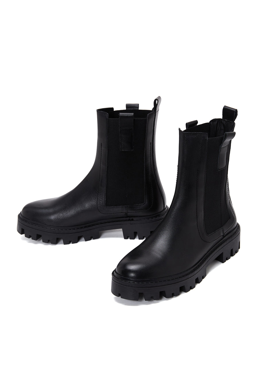 Women's Black Leather Chelsea Boots