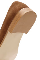 Women's Brown Buckle Detailed Suede Leather Loafer | Derimod