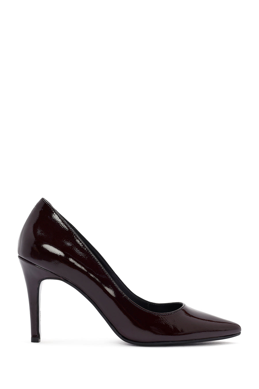 Kadın Bordo Yüksek İnce Topuklu Rugan Deri Stiletto 24WFD162316 | Derimod