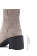 Kadın Vizon Fermuarlı Kalın Topuklu Süet Deri Bot | Derimod