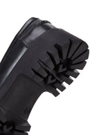 Women's Black Chain Detailed Thick Sole Leather Casual Loafer | Derimod