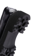 Women's Black Chain Detailed Leather Masculine Loafer | Derimod