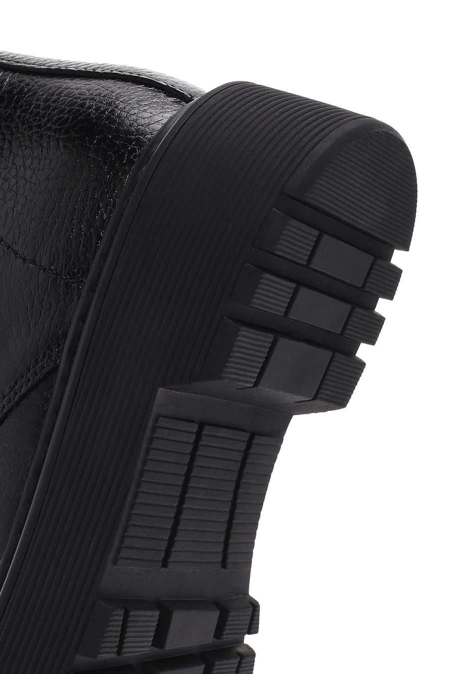 Women's Black Leather Zippered Boots