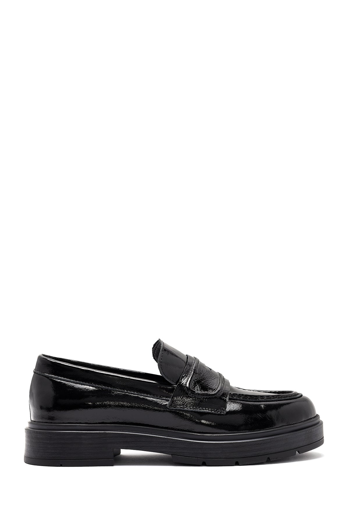 Women's Black Patent Leather Moccasin Loafer 24WFD183916 | Derimod