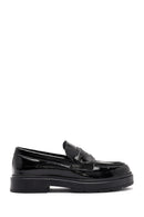 Women's Black Patent Leather Moccasin Loafer | Derimod