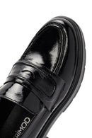Women's Black Patent Leather Moccasin Loafer | Derimod