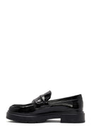 Women's Black Patent Leather Moccasin Loafer | Derimod