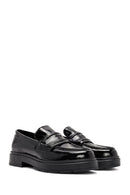 Women's Black Patent Leather Moccasin Loafer | Derimod