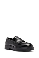 Women's Black Patent Leather Moccasin Loafer | Derimod
