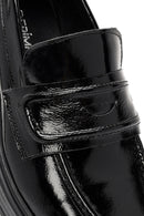 Women's Black Patent Leather Moccasin Loafer | Derimod