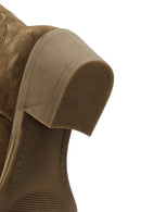 Women's Brown Suede Leather Cowboy Boots | Derimod