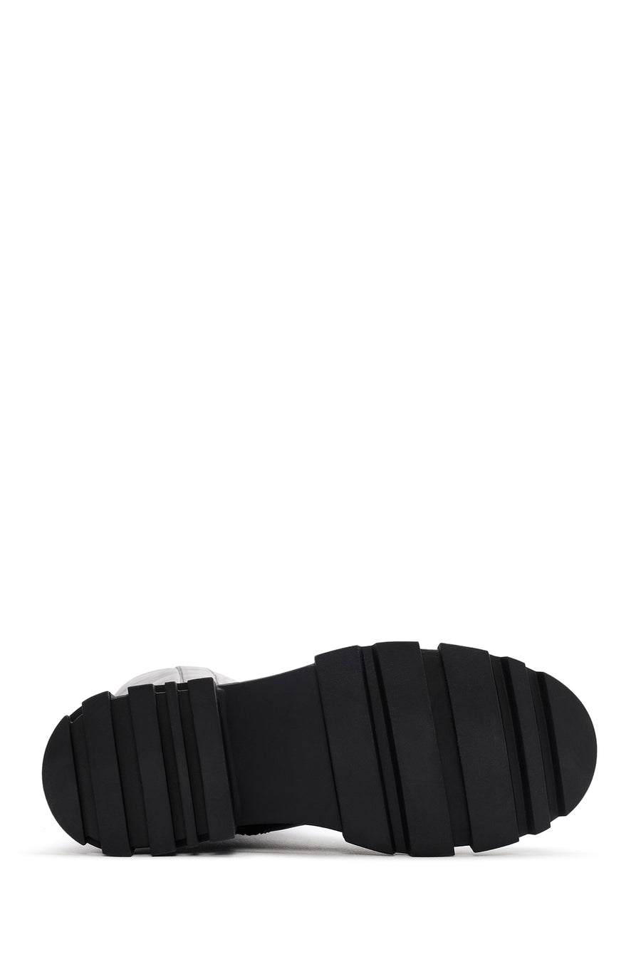 Women's Black Zippered Thick Soled Leather Boots