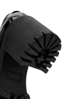 Women's Black High Thick Heel Patent Leather Masculine Loafer | Derimod