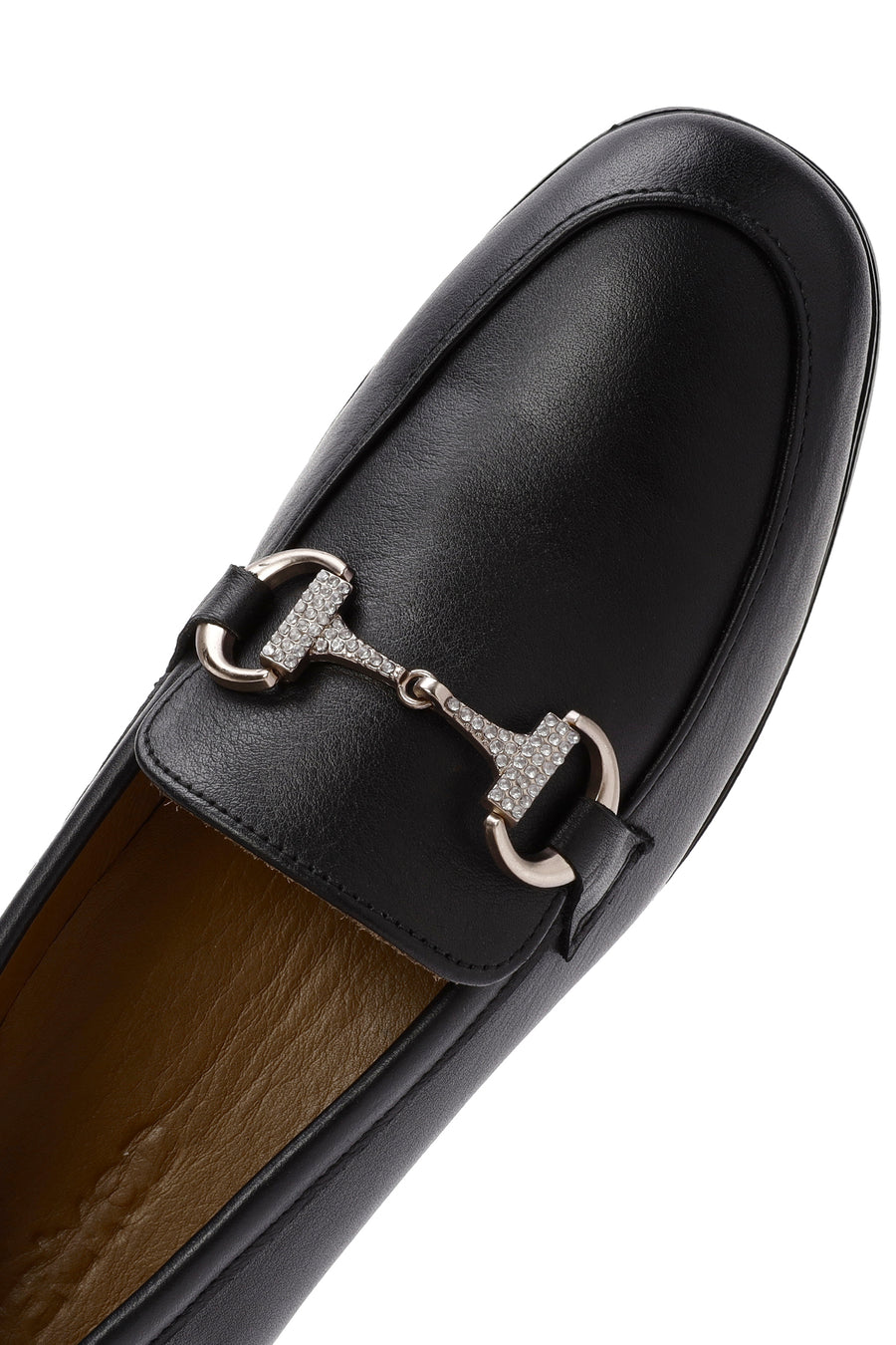 Kadın Siyah Toka Detaylı Deri Maskülen Loafer