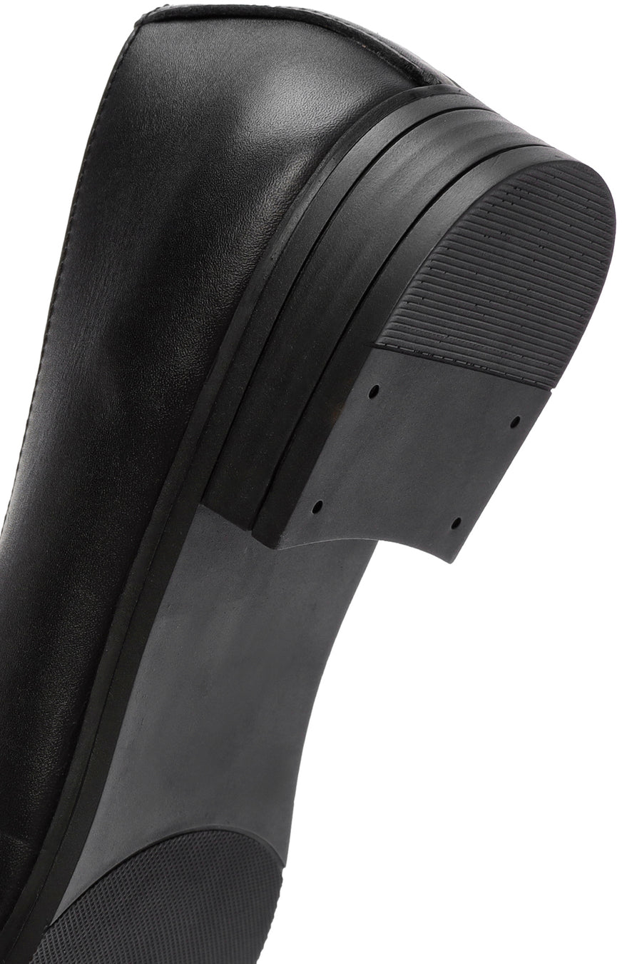 Kadın Siyah Toka Detaylı Deri Maskülen Loafer