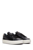 Women's Black Lace-Up Leather Sneaker | Derimod