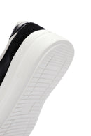 Women's Black Lace-Up High Heel Leather Sneakers | Derimod