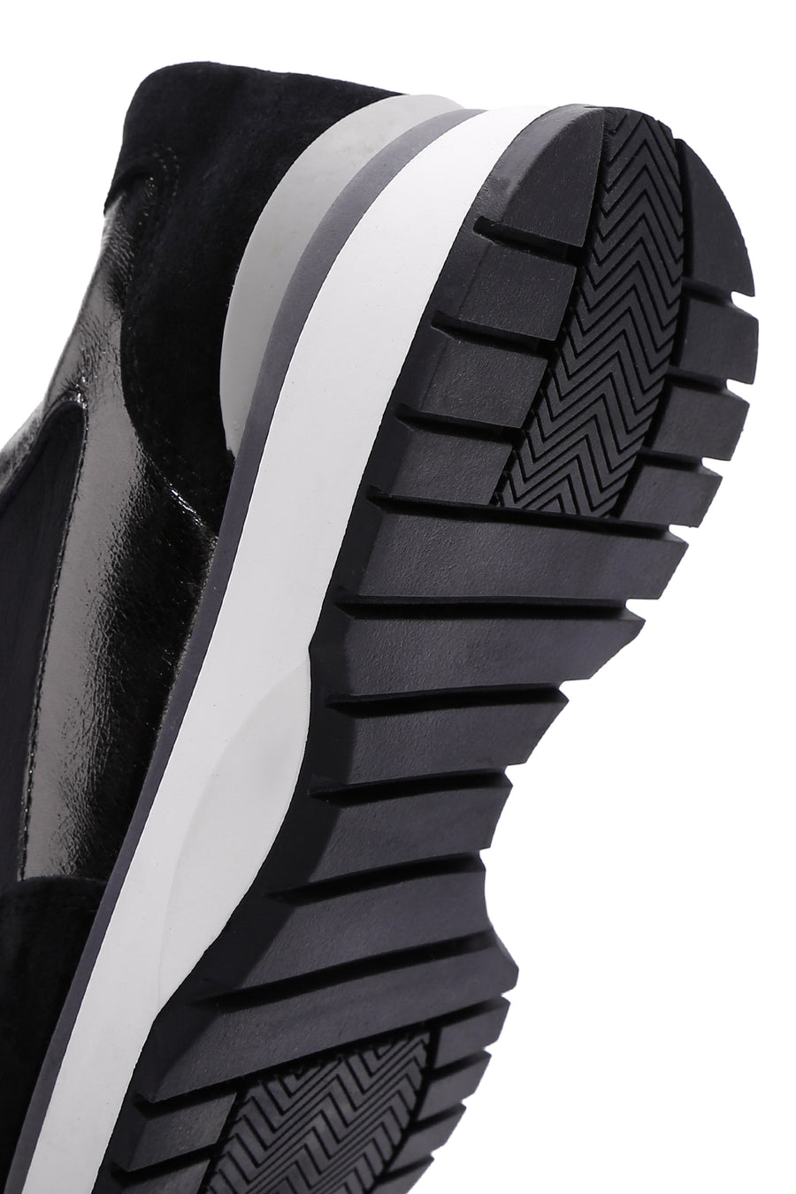 Kadın Siyah Bağcıklı Deri Sneaker