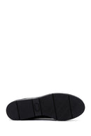 Women's Black Lace-Up Zipper Detailed Leather Casual Shoes | Derimod