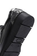 Women's Black Lace-Up Zipper Detailed Leather Casual Shoes | Derimod