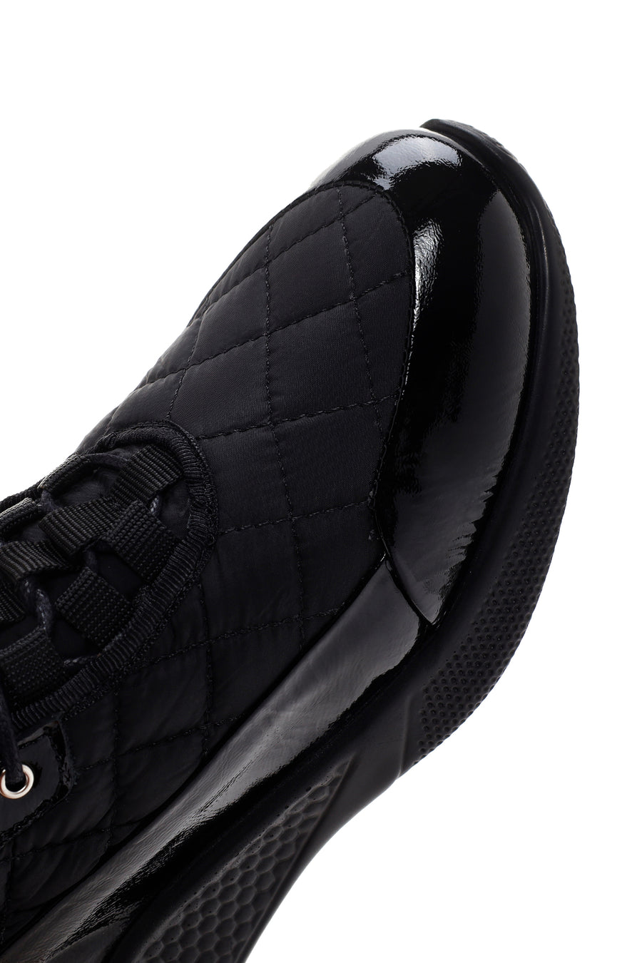 Kadın Siyah Kalın Tabanlı Deri Sneaker