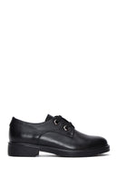 Women's Black Lace-Up Leather Oxford Shoes | Derimod
