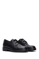 Women's Black Lace-Up Leather Oxford Shoes | Derimod