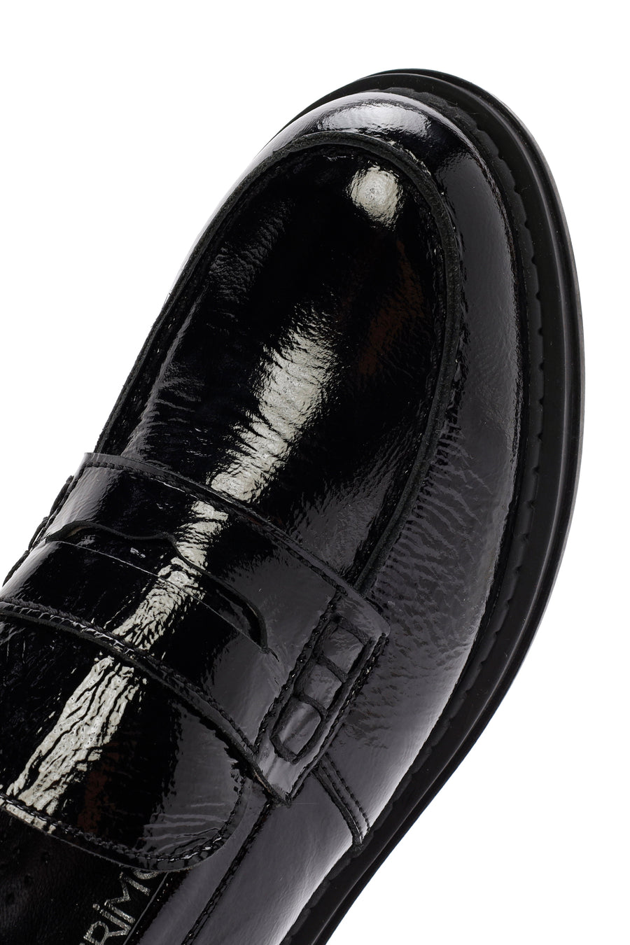 Kadın Siyah Rugan Deri Maskülen Loafer
