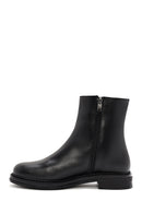 Women's Black Zippered Leather Comfort Boots | Derimod