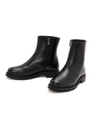 Women's Black Zippered Leather Comfort Boots | Derimod