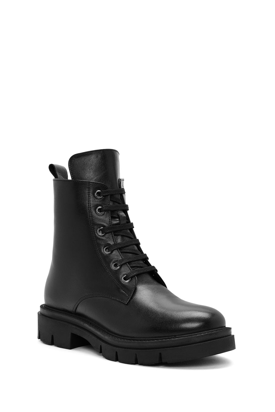 Women's Black Zippered Leather Boots