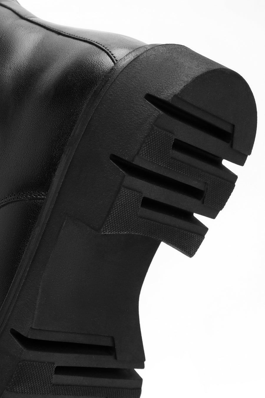 Women's Black Zippered Leather Boots
