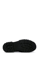 Women's Black Leather Masculine Loafer | Derimod