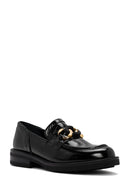Women's Black Buckle Detailed Patent Leather Masculine Loafer | Derimod