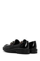 Women's Black Buckle Detailed Patent Leather Masculine Loafer | Derimod