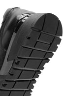 Erkek Siyah Bağcıklı Kalın Tabanlı Deri Sneaker | Derimod
