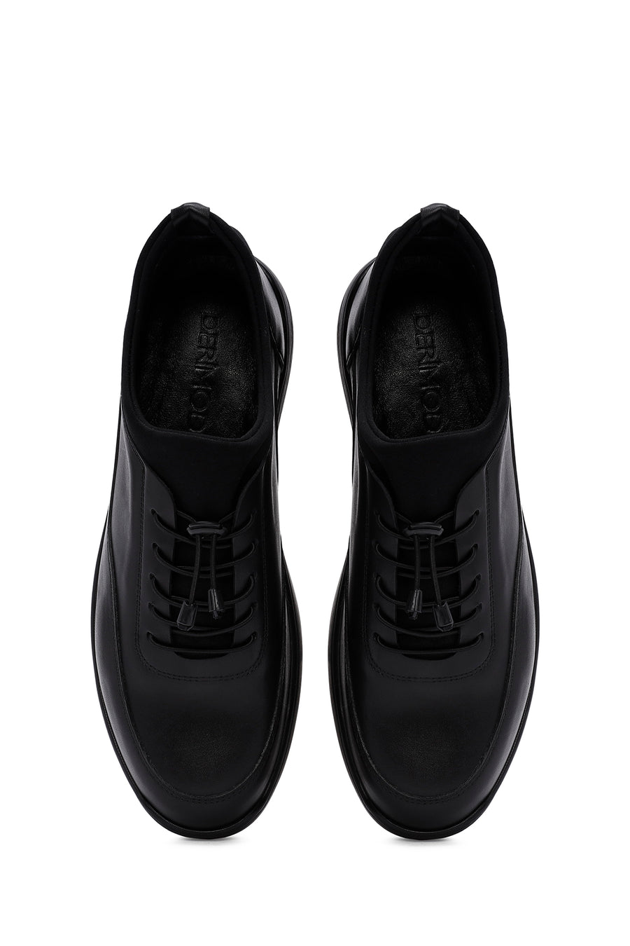 Erkek Siyah Bağcıklı Deri Casual Ayakkabı