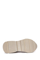 Women's Beige Thick Sole Lace-Up Sneakers | Derimod