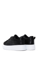 Women's Black Lace-Up Quilted Sneakers | Derimod