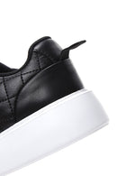 Women's Black Lace-Up Quilted Sneakers | Derimod